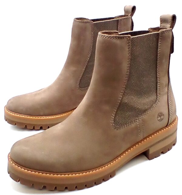 Timberland Courmayeur Valley Celsea Ladies Taupe Nubuck Boots A1RRK Size 10 - Image 7