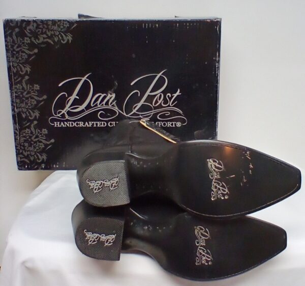 Dan Post Ladies Black Leather Western Boots DP3200 Size 11m - Image 2