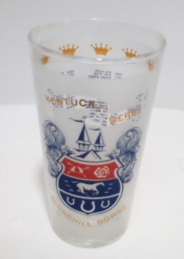 1968 Kentucky Derby Frosted Mint Julep Glass Churchill Downs Souvenir
