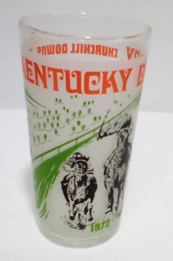 1972 Kentucky Derby Frosted Mint Julep Glass Churchill Downs Souvenir