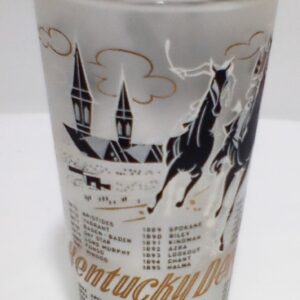 1960 Kentucky Derby Frosted Mint Julep Glass Churchill Downs Souvenir
