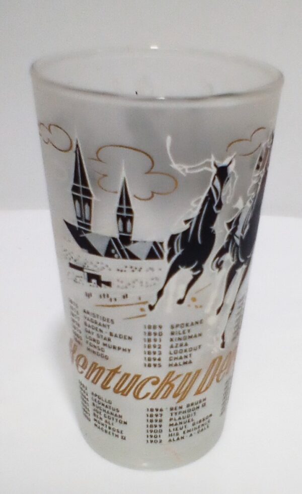 1960 Kentucky Derby Frosted Mint Julep Glass Churchill Downs Souvenir