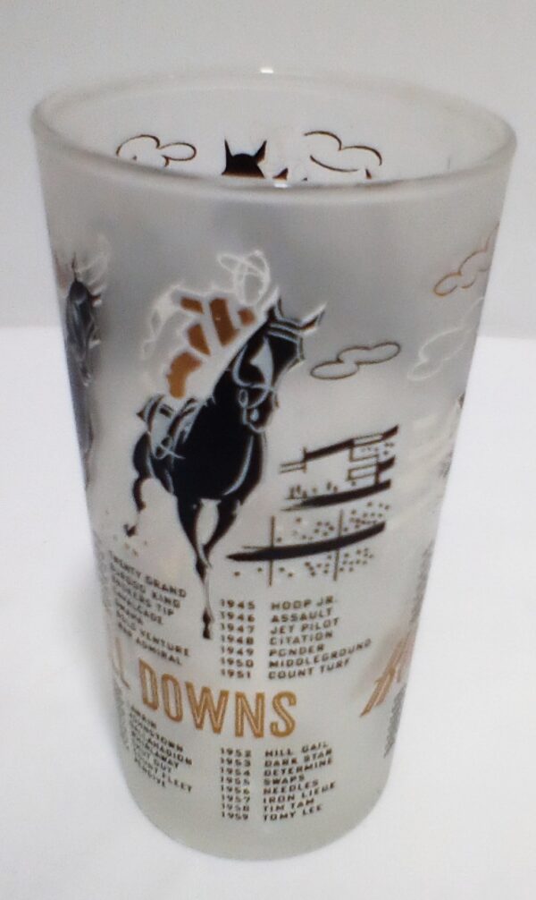 1960 Kentucky Derby Frosted Mint Julep Glass Churchill Downs Souvenir - Image 3