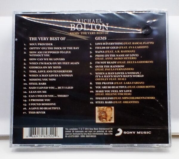 Michael Bolton Gems-The Very Best Of 2 CD Set 2012 Still Sealed 88691960322 - Image 2