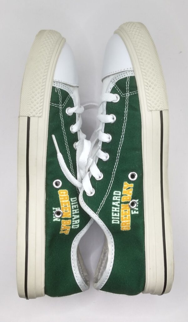 Diehard Green Bay Fan Green Low-Top Canvas Shoes Women's size 9 - Image 2
