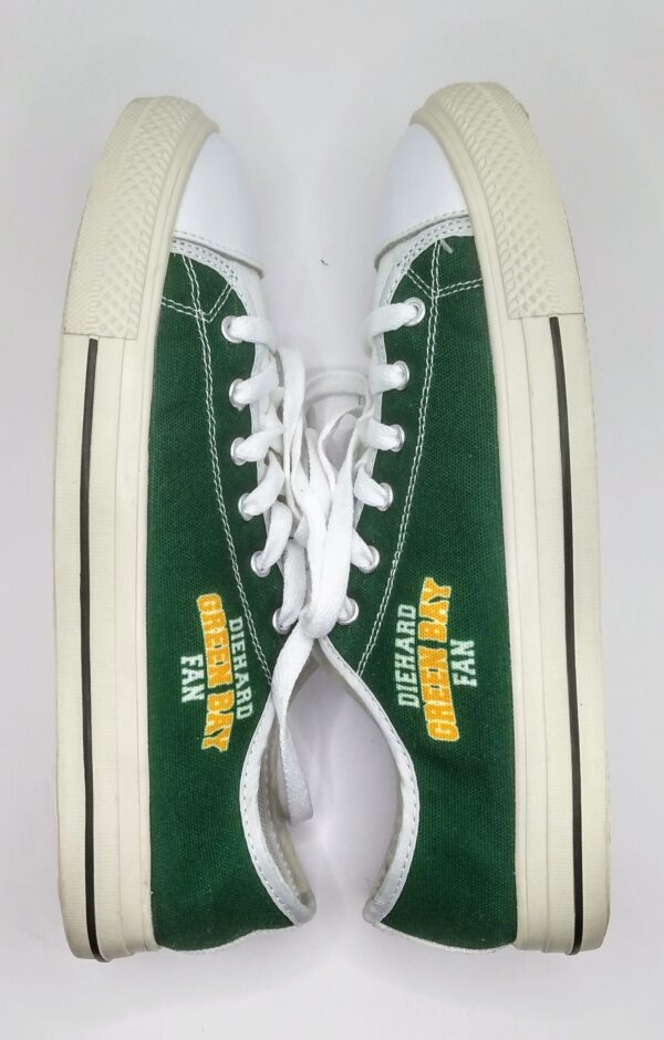Diehard Green Bay Fan Green Low-Top Canvas Shoes Women's size 9 - Image 3