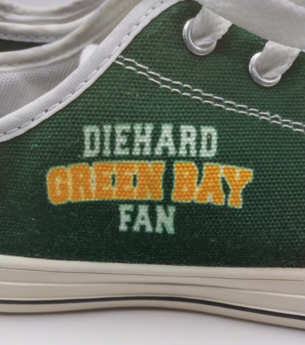 Diehard Green Bay Fan Green Low-Top Canvas Shoes Women's size 9 - Image 5