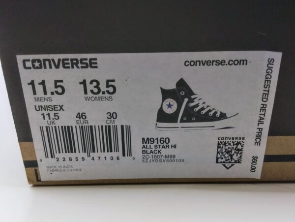 NIB Converse Chuck Taylor All Star Hi-Tops M9160 Unisex Men's size 11.5 Women's size 13.5 - Image 7
