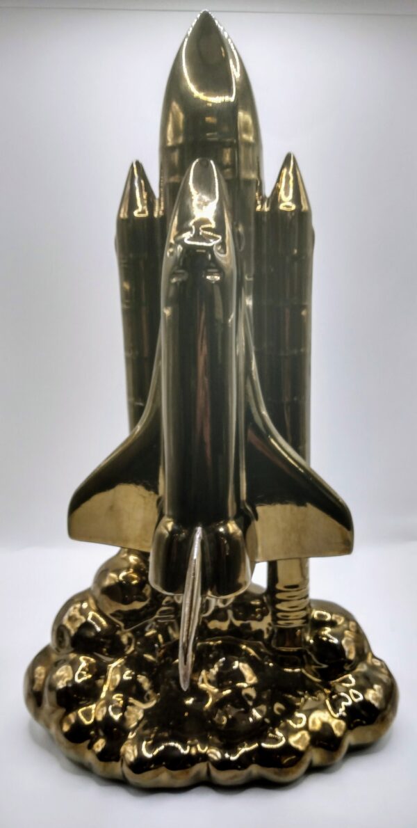 A Great American Vintage Glazed Slip-Casted Porcelain Nasa Space Shuttle Sculpture