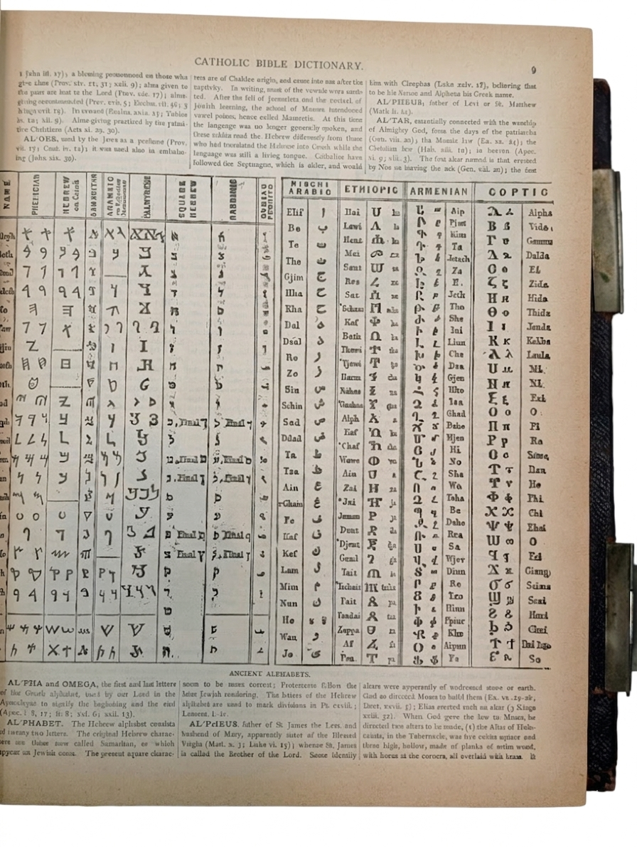 Antique 1892 Catholic Family Bible: Douay-Rheims, Haydock Illustrated, Sculpted Leather, Metal Clasps - Image 9