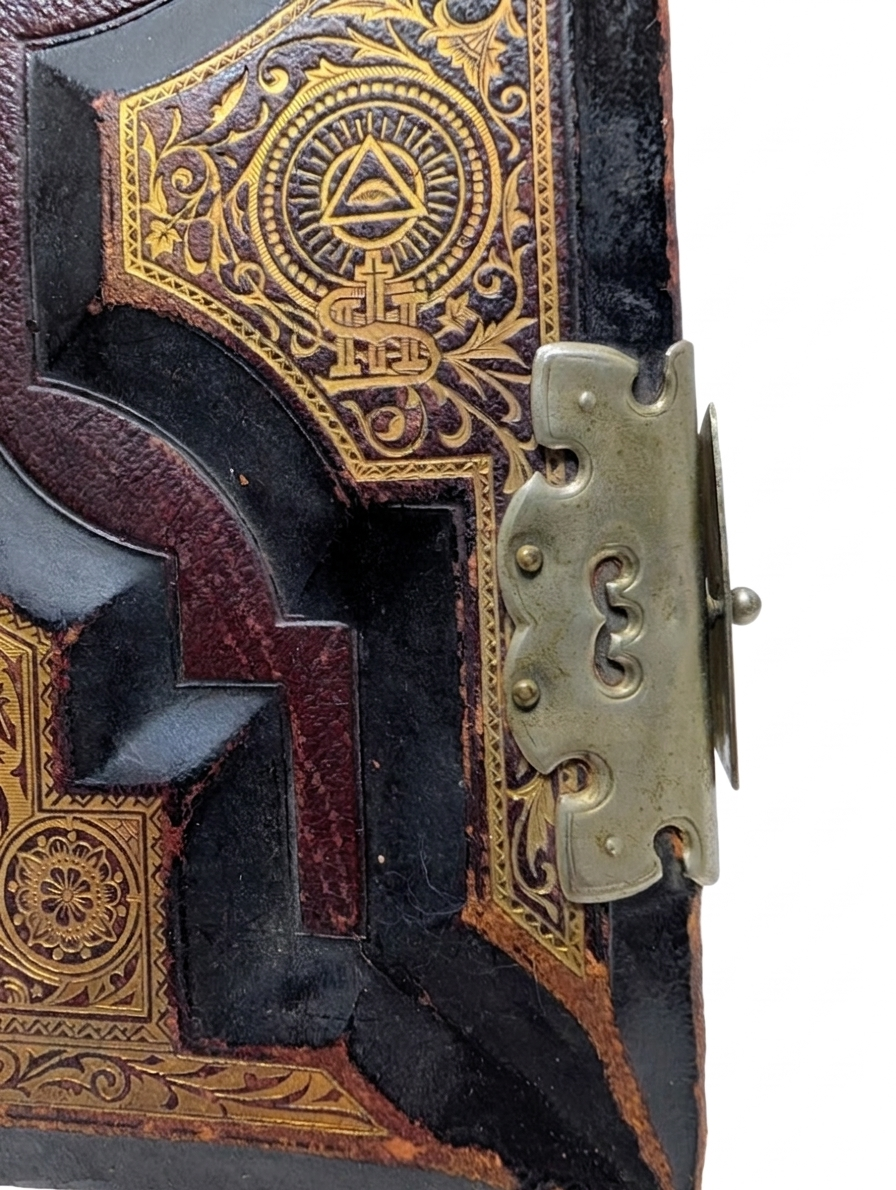 Antique 1892 Catholic Family Bible: Douay-Rheims, Haydock Illustrated, Sculpted Leather, Metal Clasps - Image 17