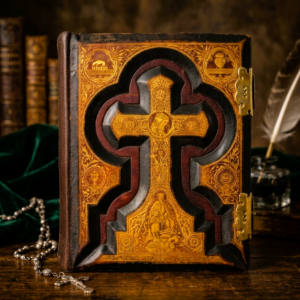 Antique 1892 Catholic Family Bible: Douay-Rheims, Haydock Illustrated, Sculpted Leather, Metal Clasps