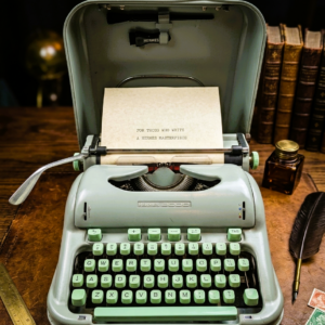 Vintage 1963 Hermes 3000 Typewriter Sage with Seafoam Green Elegance